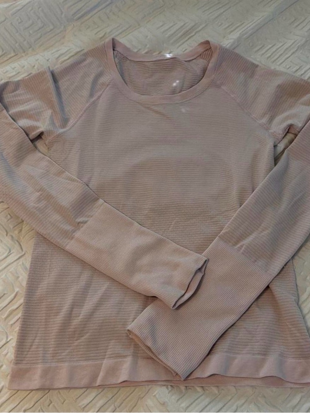 lululemon athletica Ribbed Long Sleeve Top in Light Mauve Pink